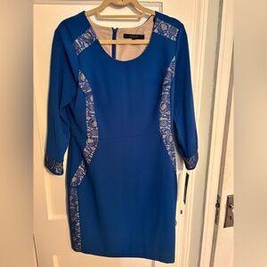 Marc New York Blue Lace Long Sleeve Dress
